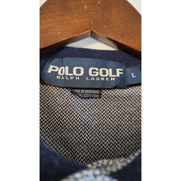 VINTAGE POLO RALPH LAUREN GOLF LOGO GOLFER MOTIF MEN'S LARGE 90'S COTTON SHIRT - Picture 4 of 6